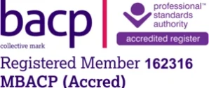 BACP logo - Sarah Child, registered counsellor and psychotherapist, offering professional counselling services in Surrey, Godalming, and Headley.